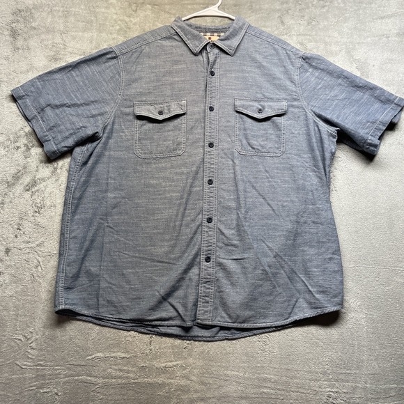 Woolrich Men's Short Sleeve Button Up Shirt XXL Blue Cotton - Picture 1 of 7
